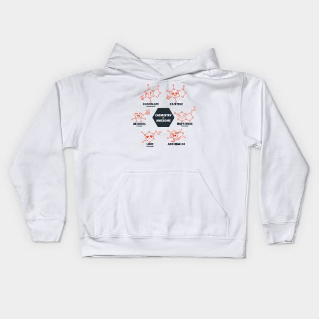 "Chemistry is Awesome" Cute Molecules Kids Hoodie by HiFi Tees